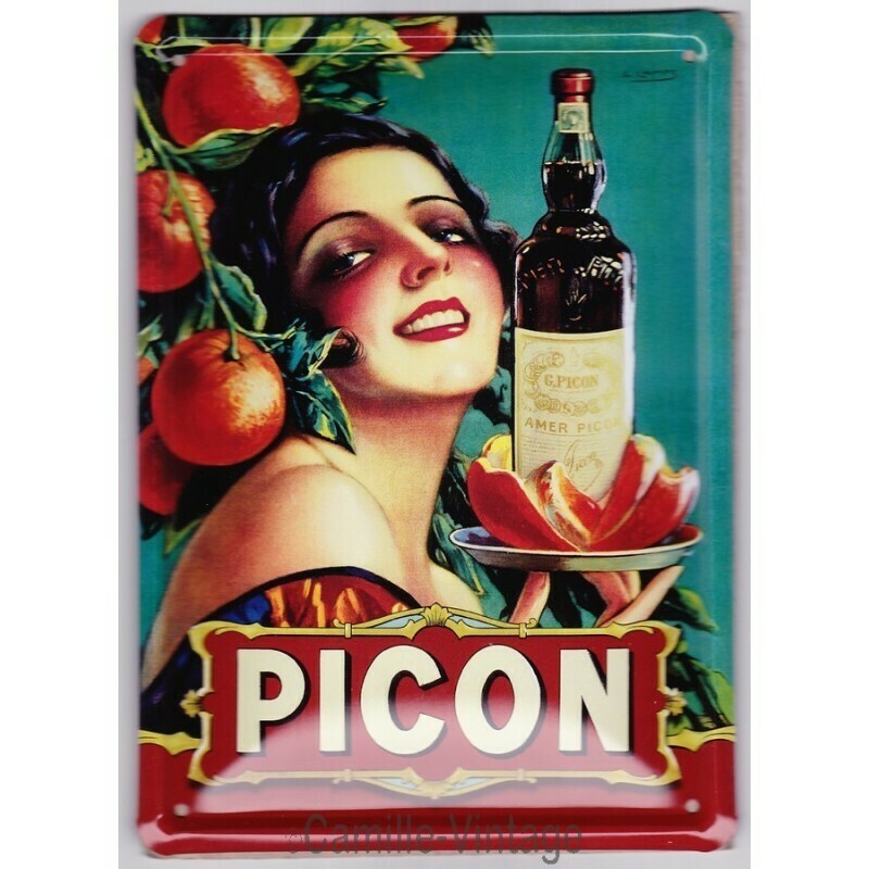 Plaque Métal Publicitaire Vintage  "Picon "