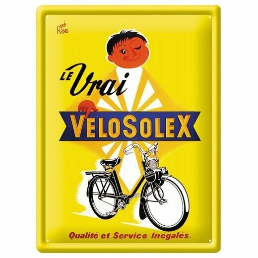 Plaque  Métal Publicitaire Vintage  "Vélosolex "