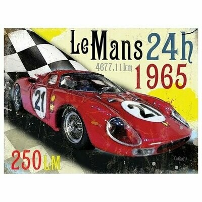 Plaque Métal Publicitaire Vintage "Du Mans 1965 "