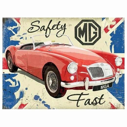 Plaque Métal Publicitaire Vintage " MG Fast "