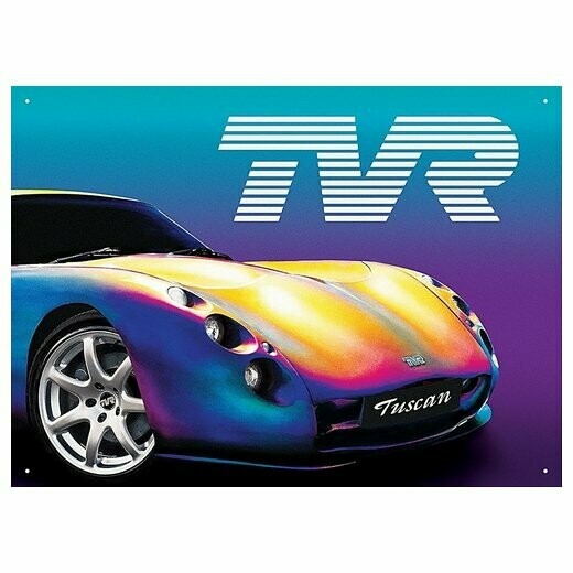 Plaque Métal  Publicitaire Vintage "TVR Tuscan"