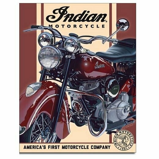 Plaque Métal Vintage Publicitaire  " Indian  48 Chief"