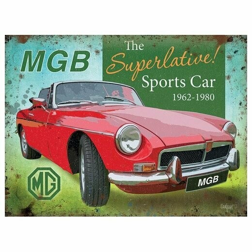 Plaque Métal  Publicitaire Vintage   " MGB Sport"