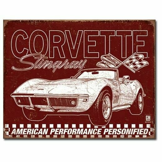 Plaque Métal Publicitaire Vintage   Corvette " Stingray"