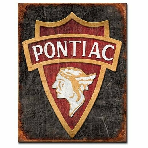 Plaque Métal Publicitaire Vintage  "Pontiac Logo "
