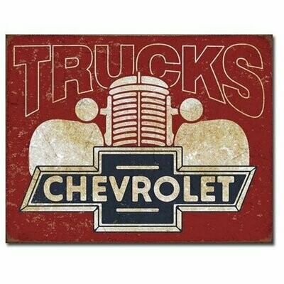 Plaque Métal Publicitaire Vintage  Chevrolet Trucks