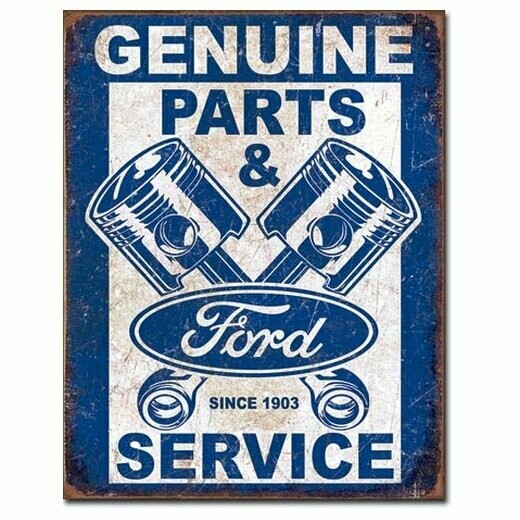 Plaque Métal Publicitaire Vintage  Ford  "Parts Service "