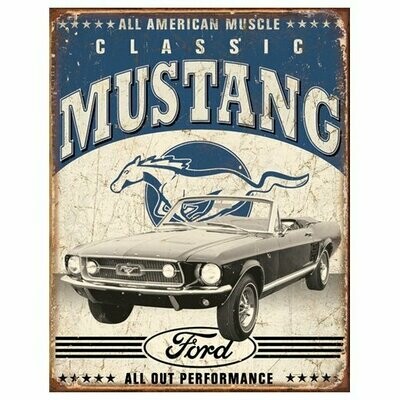 Plaque Métal Publicitaire Vintage  Mustang  "Classic "