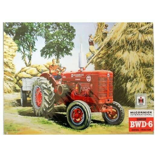 Plaque Métal Publicitaire Vintage Tracteur "Mc Cormick BWD-6 "