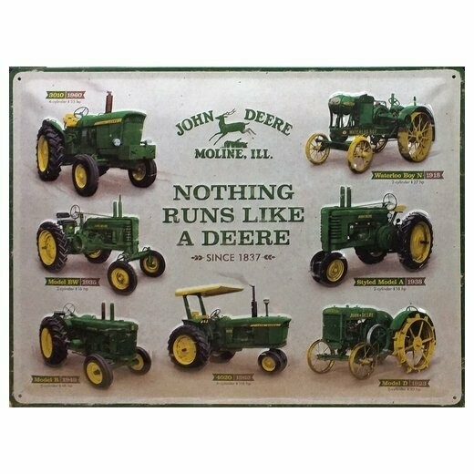 Plaque Métal Publicitaire Vintage Tracteur  "John Deere "