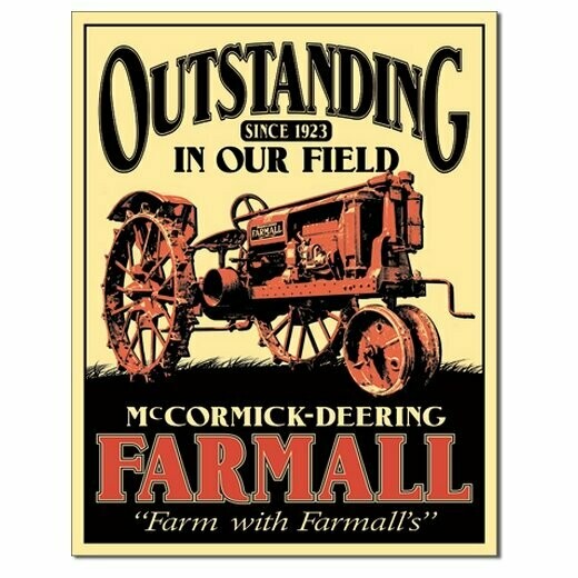 Plaque Métal Publicitaire  Vintage " Tracteur Farmall "