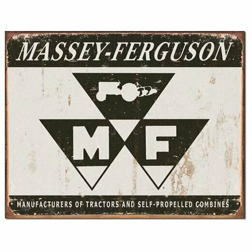 Plaque Métal  Publicitaire Vintage Tracteur " Massey-Ferguson "