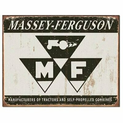 Plaque Métal Publicitaire Vintage Tracteur " Massey-Ferguson "