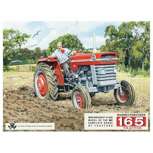 Plaque  Métal Publicitaire  Vintage Tracteur  "Massey-Ferguson 165 "