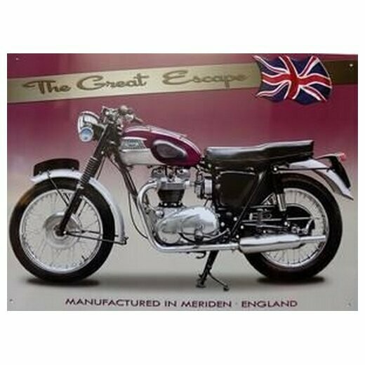 Plaque  Métal Publicitaire Vintage "Triumph  The Great Escape "