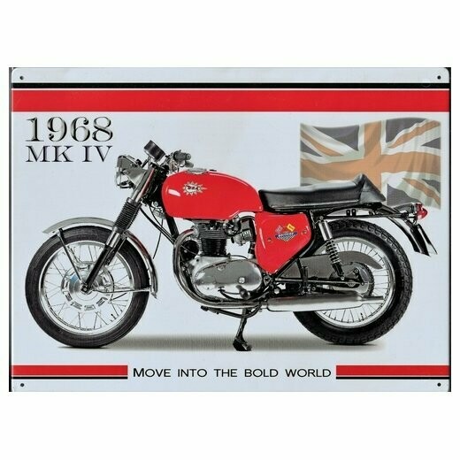Plaque  Métal Publicitaire Vintage " BSA 1968"