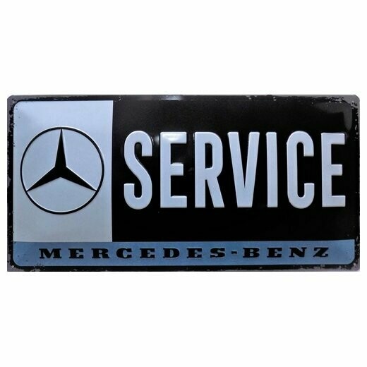 Plaque Métal  Publicitaire Vintage" Mercedes Service "