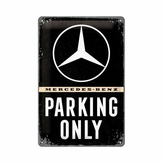 Plaque Métal  Publicitaire Vintage " Parking Mercedes "