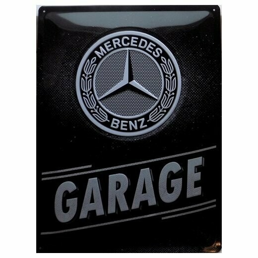 Plaque Métal Publicitaire  Vintage " Mercedes Garage "