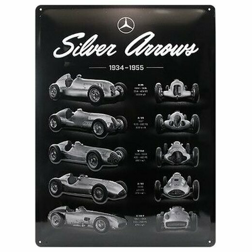 Plaque Métal Publicitaire  Vintage " Mercedes 1934/1955 "