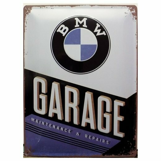 Plaque  Métal Publicitaire Vintage   "BMW Garage "