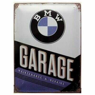 Plaque Métal Publicitaire Vintage "BMW Garage "