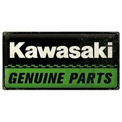 Plaque Métal Publicitaire Vintage "Kawasaki Genuine Parts "