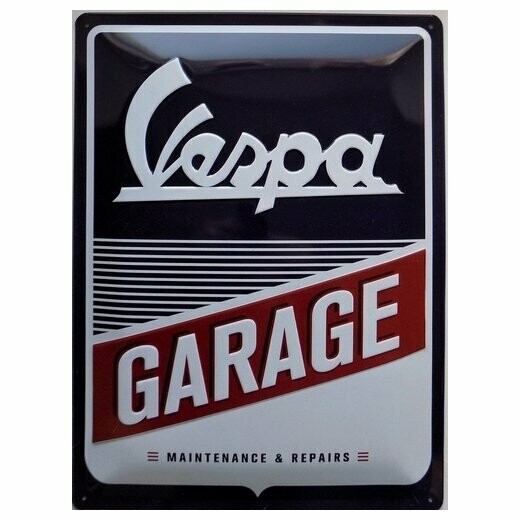 Plaque  Métal Publicitaire Vintage " Vespa Garage "