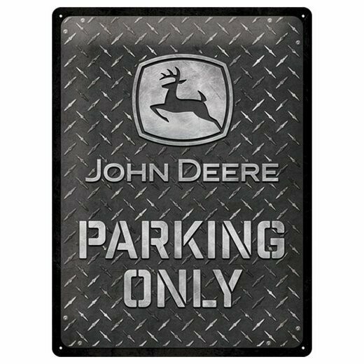 Plaque Métal  Publicitaire Vintage Tracteur "John Deere Parking  "