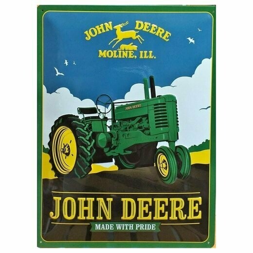 Plaque Métal  Publicitaire Vintage   " John Deere "