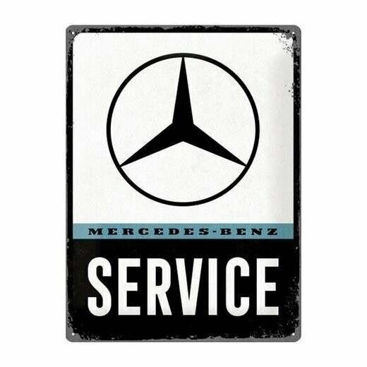 Plaque Métal Publicitaire Vintage " Mercedes Service "
