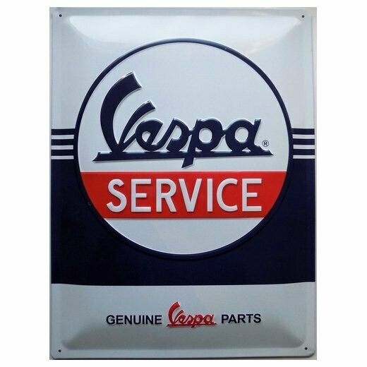 Plaque  Métal Publicitaire Vintage "Vespa Service "