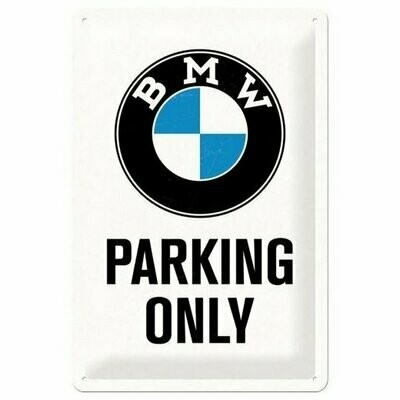 Plaque Métal Publicitaire Vintage BMW " Parking Only "