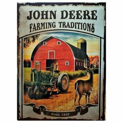 Plaque Métal Publicitaire Vintage Tracteur " John Deere "