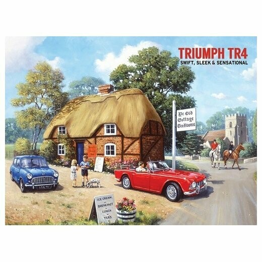 Plaque Métal Publicitaire Vintage   " Triumph  TR4 "