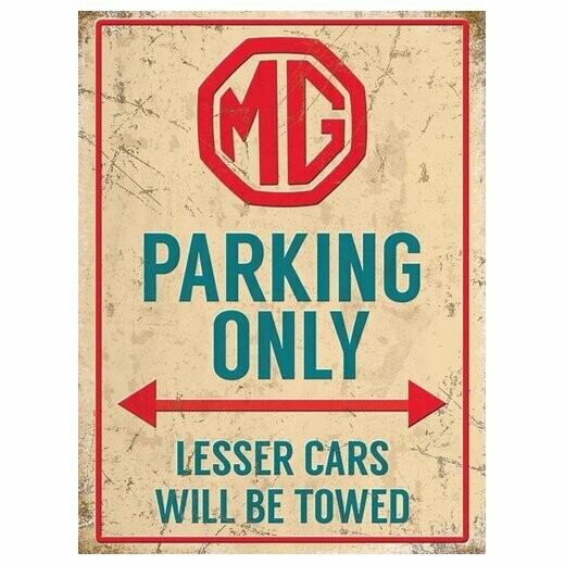 Plaque Métal Publicitaire  Vintage "MG Parking "