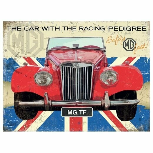 Plaque Métal Publicitaire Vintage " MG TF "