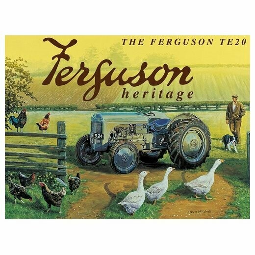 Plaque Métal Publicitaire Vintage  Tracteur " Ferguson TE 20 "