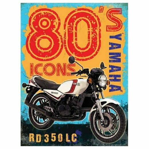 Plaque Métal  Publicitaire Vintage "Yamaha RD350LC"