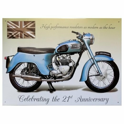 Plaque  Métal Publicitaire Vintage "Triumph 21  Anniversaire "