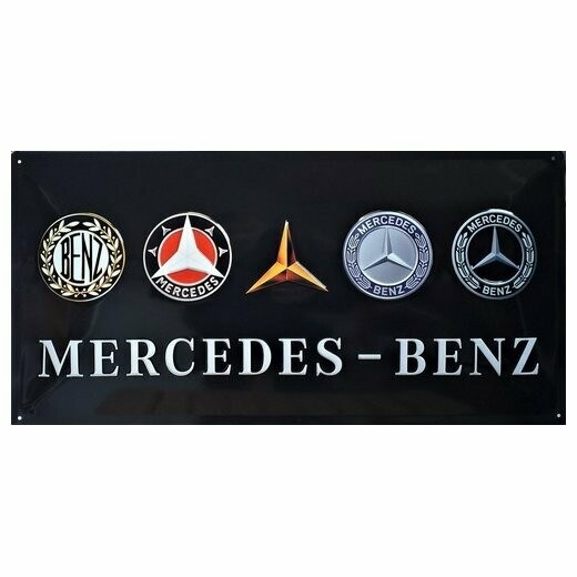 Plaque Métal Publicitaire  Vintage  " Logo Mercedes "