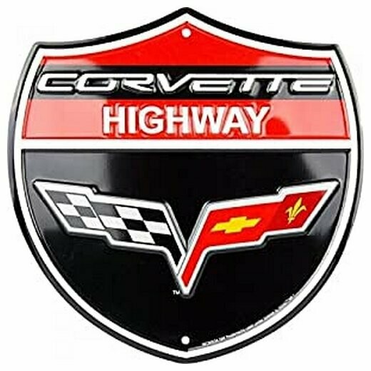 Plaque Aluminium Vintage "Logo Corvette Highway "