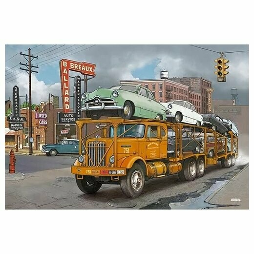 Affiche Camion Porte Voiture "Autocar"