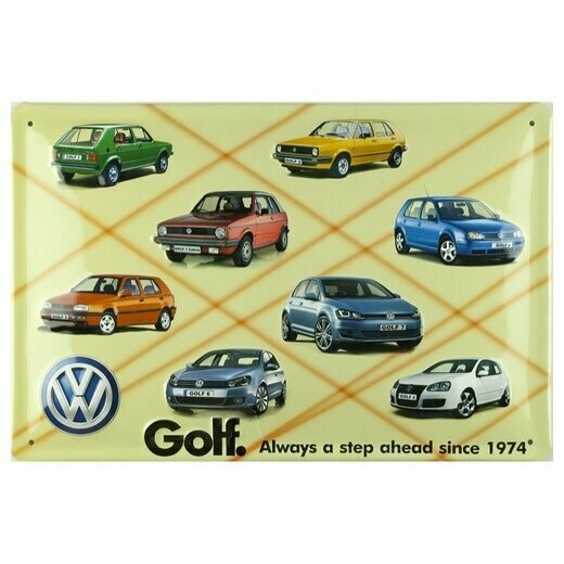 Plaque Métal  Publicitaire Vintage  "Golf Collage "