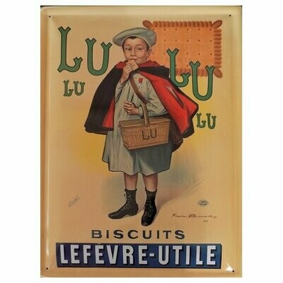 Plaque Métal Publicitaire Vintage " Lu Lefevre-Utile "