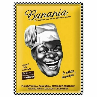 Plaque Métal Publicitaire Vintage Pub "Banania"
