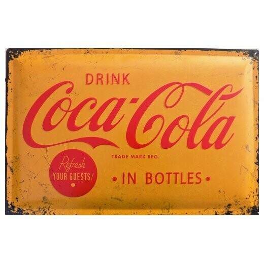 Plaque Métal Publicitaire Vintage " COCA COLA "