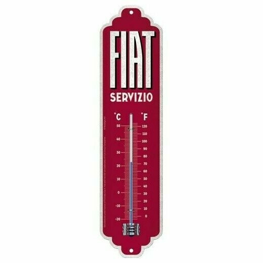 Thermomètre Publicitaire  Vintage en Métal " Fiat "