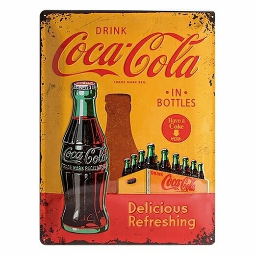 Plaque Métal  Vintage Publicitaire  "COCA COLA "
