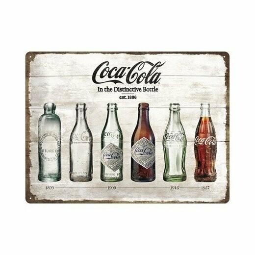 Plaque Métal  Publicitaire Vintage   "COCA COLA " bouteilles